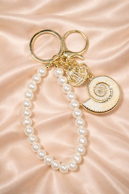 Pearls & Seashells Charm Keychain