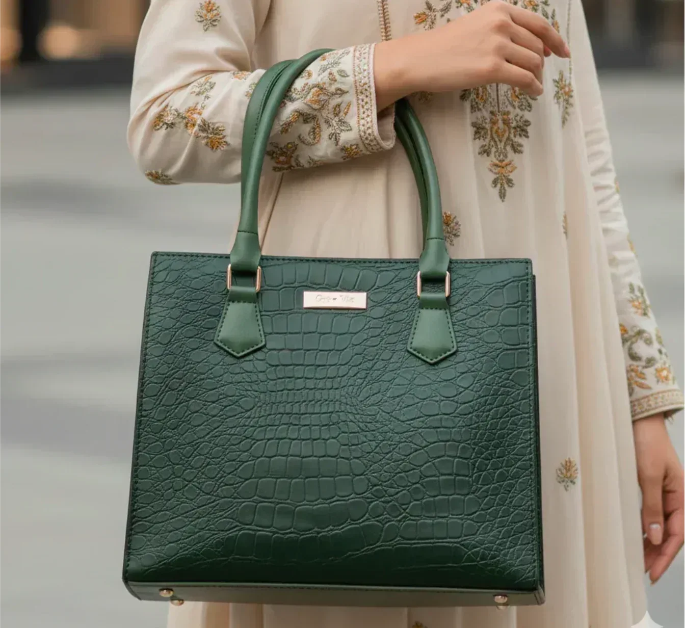 Signature Croc 2 Pc Handbag for women by Bagzfy