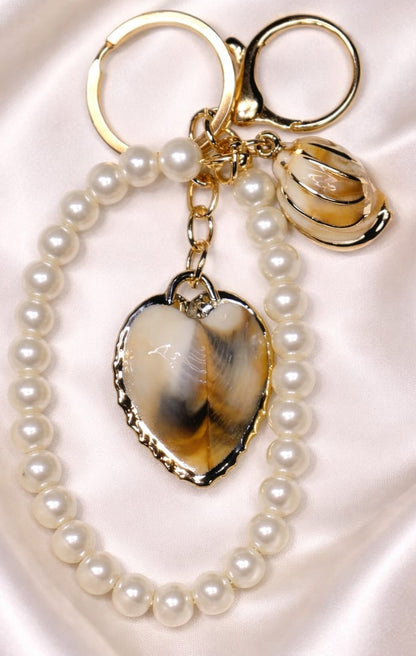 Pearls & Seashells Charm Keychain  for women by Bagzfy