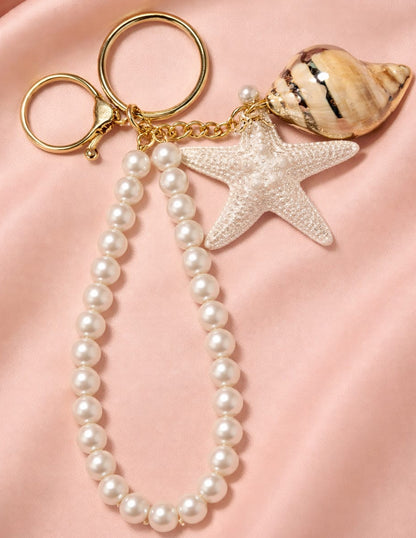 Pearls & Seashells Charm Keychain  for women by Bagzfy